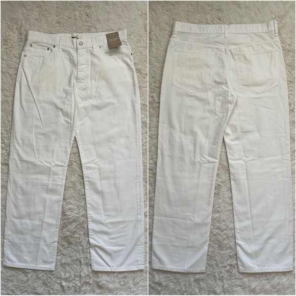 Madewell Jeans Low-Slung Straight Leg Slouchy Button Fly Tile White 30 NWT New - Picture 5 of 13